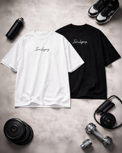 Load image into Gallery viewer, Bundle 2x T-Shirt Oversized Black and White Signature