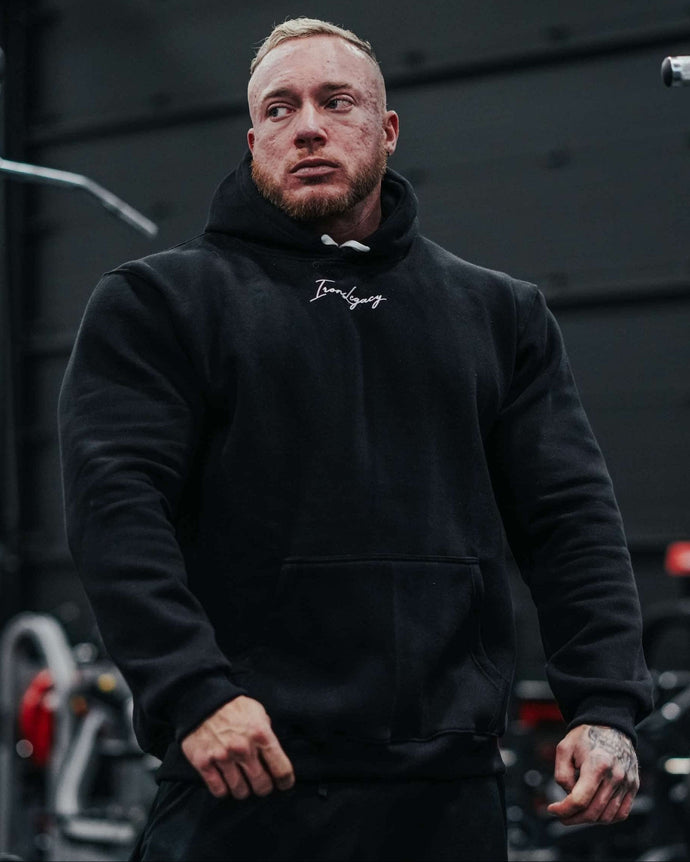 Black Hoodie with 3D Signature (Men's/Women's)
