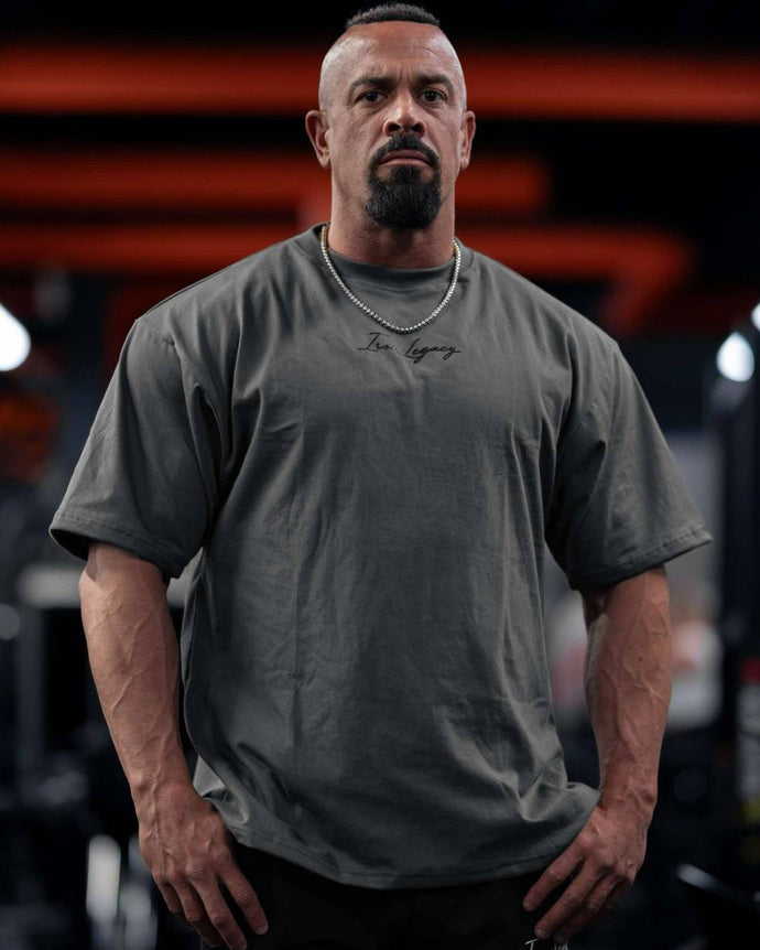 Oversized 3D Signature T-Shirt, Dark Grey