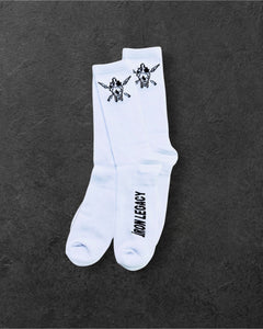 Pack of 2 pairs of long socks with logo